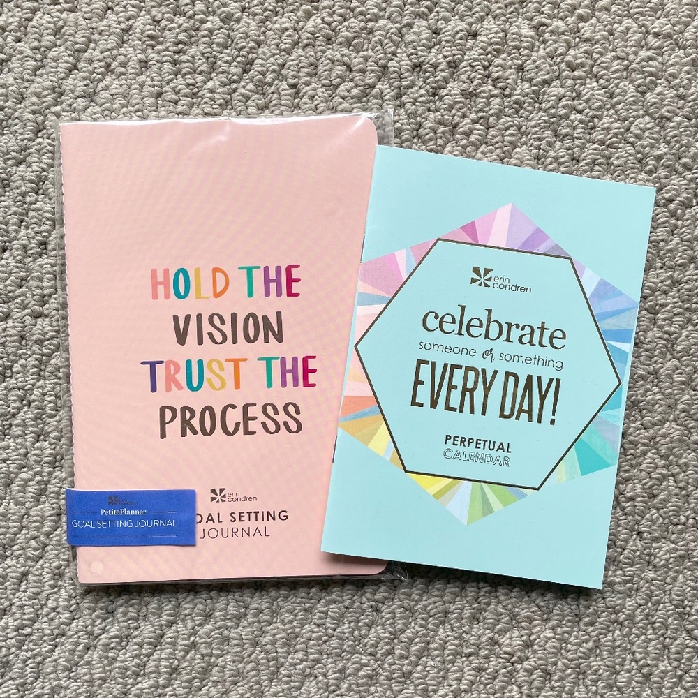 Erin Condren Goal Setting Journal and Perpetual Calendar with Birthdays/Holidays